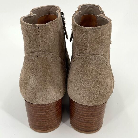 Johnston & Murphy Trista Double Zip Suede Leather Ankle Boots Taupe Women 8M - Picture 4 of 8